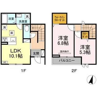 ラ・ぺジブル【102号室】の間取り