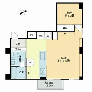 パレ・ドール蒲田【0108号室】の間取り