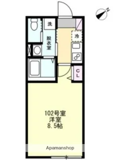 ベイルーム長津田フロント【1階】の間取り
