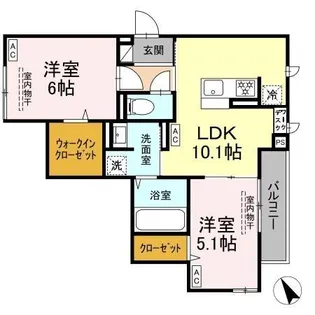ドムスクレスト森野【2階】の間取り
