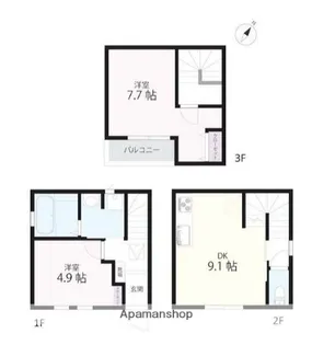 神奈川県横浜市南区中島町2丁目【一戸建】の間取り