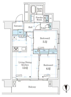 ハビテ本厚木【5階】の間取り