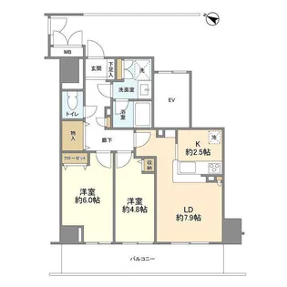 公園通り壱番館【3階】の間取り