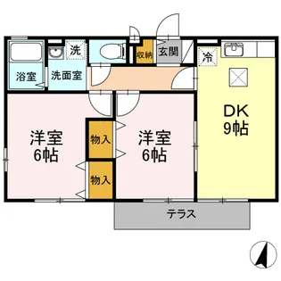 ベルフローラC【1階】の間取り