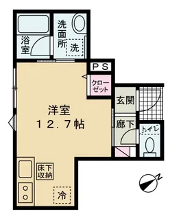 エスワンハイツ古淵【1階】の間取り