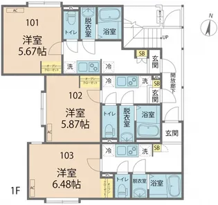 カインドネス相模大野WEST【102号室号室】の間取り