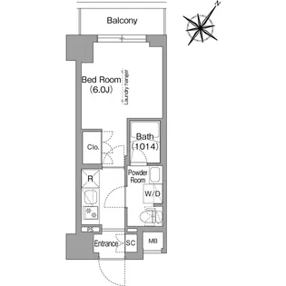 コンフォリア リヴ横浜阪東橋【6階】の間取り