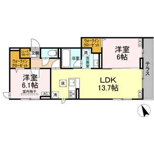 D PAINA 宿河原6 II【1階】の間取り