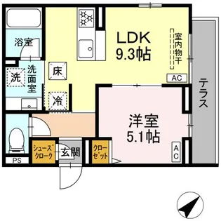 ジェルベーラ東柏ケ谷【1階】の間取り