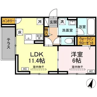 D PAINA ODORIBA【1階】の間取り