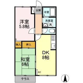 サニーハウス【1階】の間取り