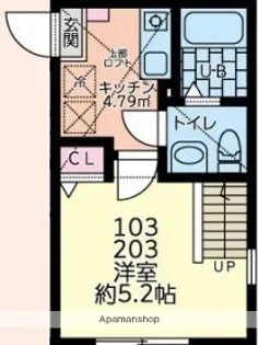 ハリコット鹿沼公園【2階】の間取り