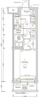 LOG登戸STATION SIDE【3階】の間取り
