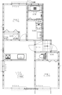 アゼリア富岡【1階】の間取り