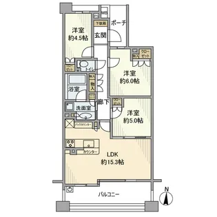 パークホームズ武蔵中原プロムナージュ【4階】の間取り