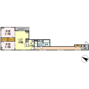 セレスティア大森東【2階】の間取り
