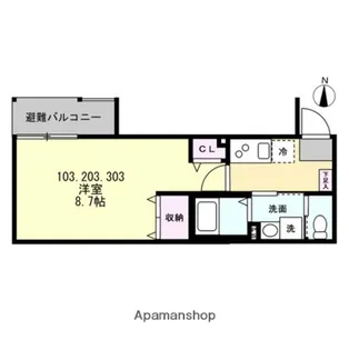 ベイルーム矢向リベルテ【3階】の間取り