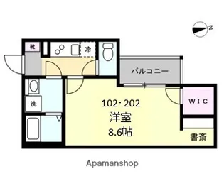 ベイルームフォレスト江田【1階】の間取り