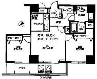 ドゥーエ横浜駅前【13階】の間取り