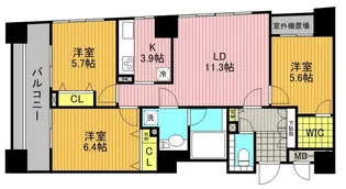 ドゥーエ横浜駅前【10階】の間取り