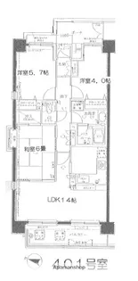 アルカサル川崎【4階】の間取り
