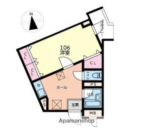 ルート大倉山マンションA棟【1階】の間取り