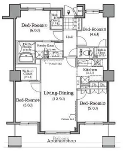 ザ・レジデンス本牧横浜ベイサイド【8階】の間取り