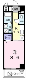 ヒルズ ビッグ ウエスト【1階】の間取り