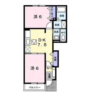 サンシャインゆずの木【1階】の間取り