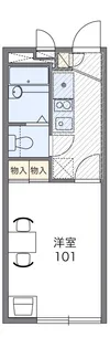 レオパレスメルスィーコリンヌ【1階】の間取り