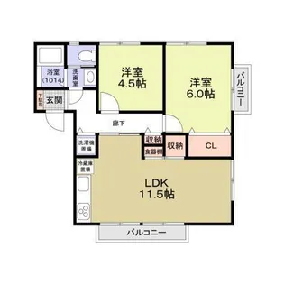 エステートピア荒井【1階】の間取り