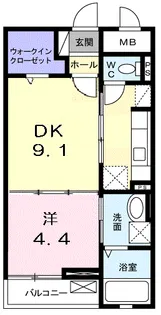ユトリナ湘南 B【2階】の間取り