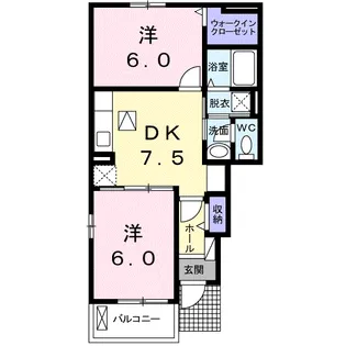 グランソレイユ ウエスト【1階】の間取り