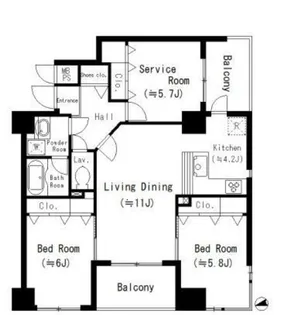 オークヒルズ五番館【4階】の間取り