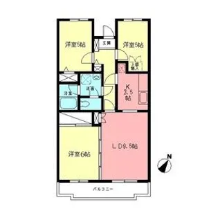 原当麻Mハイツ【4階】の間取り