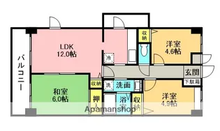エルメゾン【6階】の間取り
