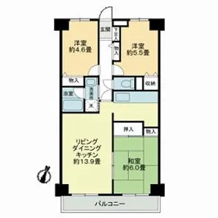 ビューハイツ高山【6階】の間取り