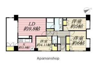 神奈川県横浜市港南区丸山台1丁目【マンション】の間取り