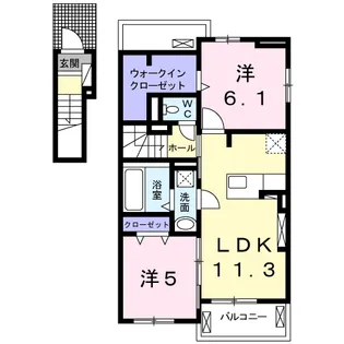 エスペランサA【2階】の間取り