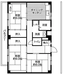ビレッジハウス善部1号棟【3階】の間取り