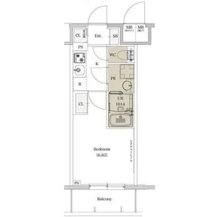 エスタート品川戸越Ⅱ【6階】の間取り
