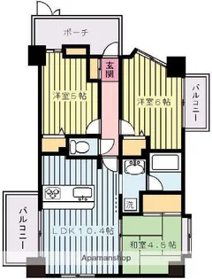 グランシティ川崎【6階】の間取り