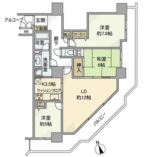 グラントーレ橋本【18階】の間取り