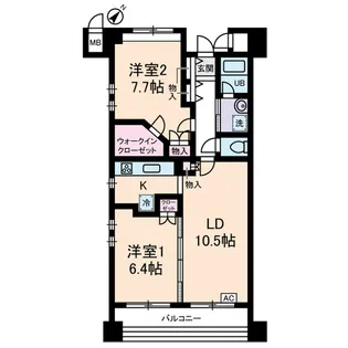 東京都大田区千鳥1丁目【マンション】の間取り