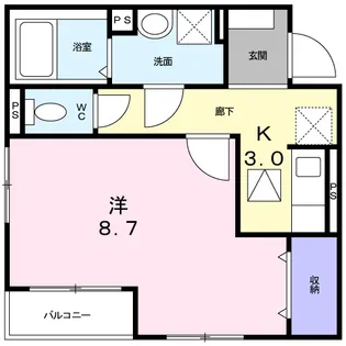 プラシード湘南台【1階】の間取り