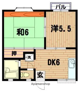 ビューハイツ三ッ沢【2階】の間取り