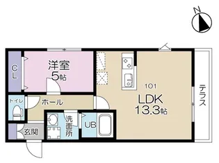 ルフレ本牧【1階】の間取り