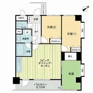 ライオンズマンション湘南江の島【4階】の間取り