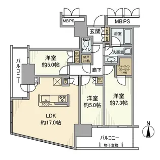 川崎ゲートタワー【13階】の間取り