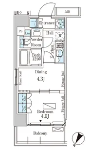 パークアクシス横濱大通り公園【10階】の間取り